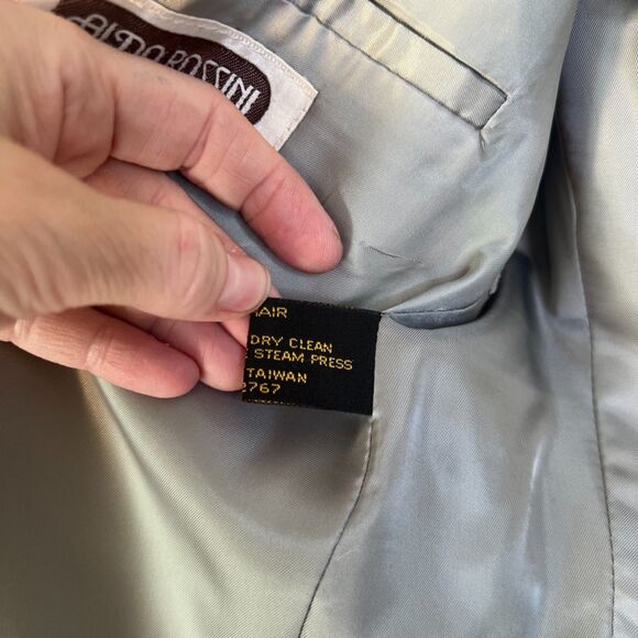 Aldo Rossini Camel Hair & Wool Career Blazer Sport Coat Gray Pin Striped Sz 38R - Picture 13 of 14